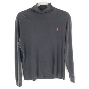 Polo Ralph Lauren Turtleneck Shirt Mens L Black Preppy Classic Timeless Academia